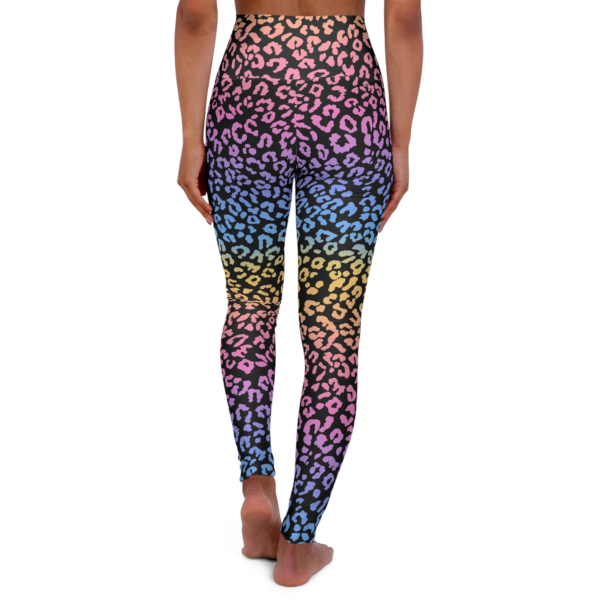 SHE REBEL - Rainbow Leopard Print Yoga Leggings